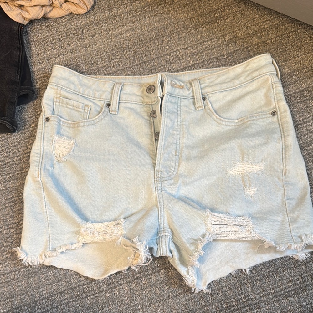 Old Navy Blue Jean Shorts Distressed High-Waisted
